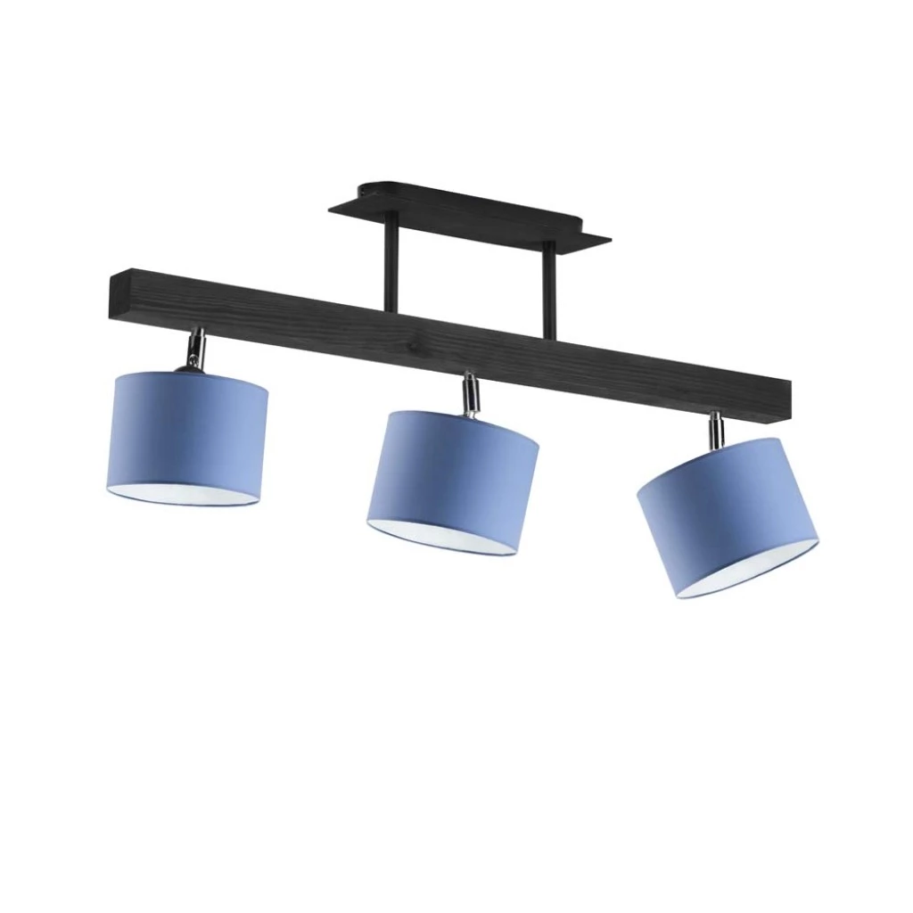 Lampa sufiowa styl morski - Hollywood 3xE27 heban+niebieski