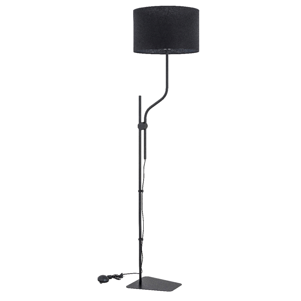 Glori lampa stojąca 1xE27 czarna styl double drenching