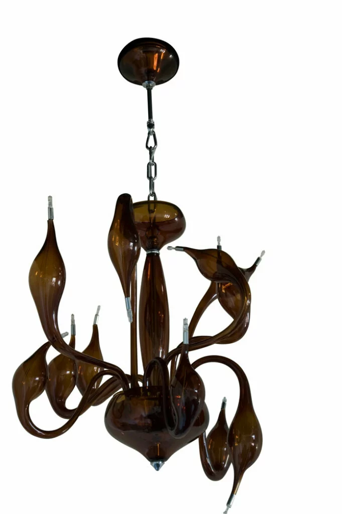 Decori 12 żyrandol G4 brązowy styl double drenching