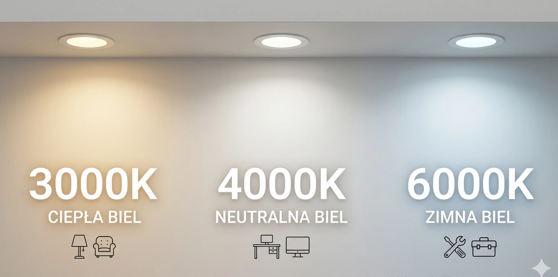 Skala barw światła 3000K/4000K/6000K