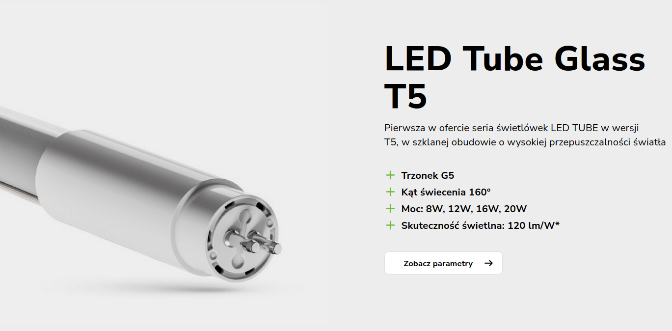 Tuby LED T5 G5 zastępujące świetlówki T5