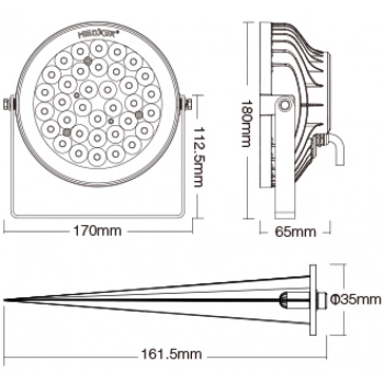 Reflektor LED 25W 15° RGB+CCT + pilot FUT088