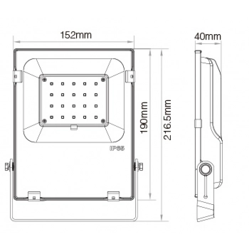 Naświetlacz LED 20W RGB+CCT + pilot FUT088