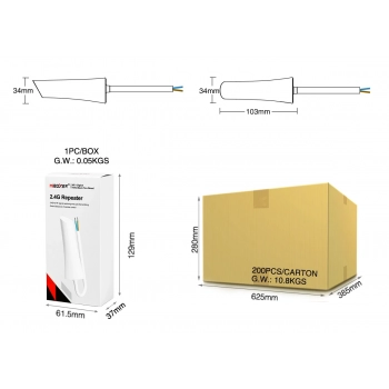 Wzmacniacz sygnału radiowego, repeater 2,4GHz RF IP67 RP1