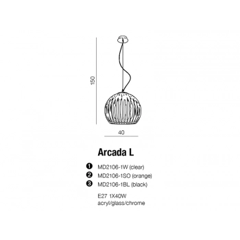 Arcada L clear wisząca LP6013-1W + LED GRATIS