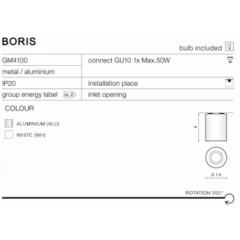 Boris White GM4108 WH + LED GRATIS