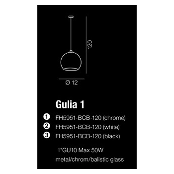 GULIA 1 CHROME FH5951-BCB-120 CH + LED GRATIS