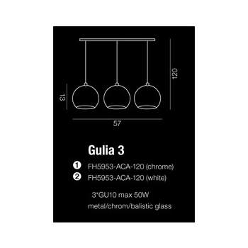 GULIA 3 CHROME FH5957-ACA-12 CH + LED GRATIS