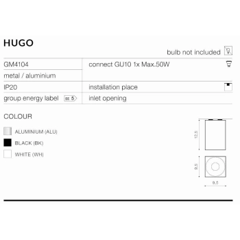 HUGO 1 biała GM 4104 WH/ALU + LED GRATIS