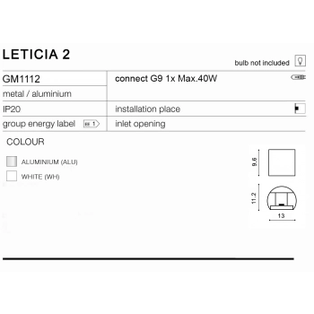 Leticia 2 aluminium GM1112 ALU + LED GRATIS