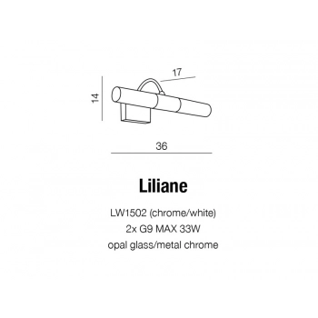 Liliane kinkiet IP44 2xG9 33W LW1502 + LED GRATIS