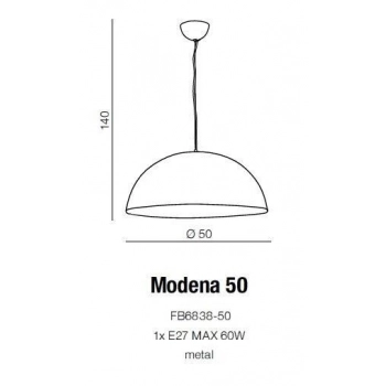 Modena 50 lampa wisząca E27 FB6838-50 czarna/złota + LED GRATIS