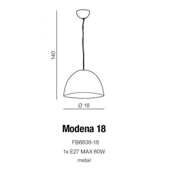 Modena 18 lampa wisząca E27 FB6838-18 chrom + LED GRATIS