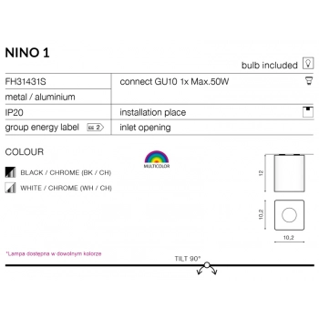 NINO 1 Black Chrome FH31431S BK/CH + LED GRATIS