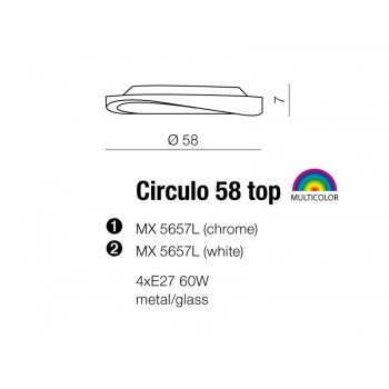 Plafon Circulo 58 chrom MX5657L + LED GRATIS