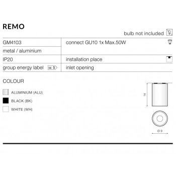 REMO 1 biały GM4103 WH/GO + LED GRATIS