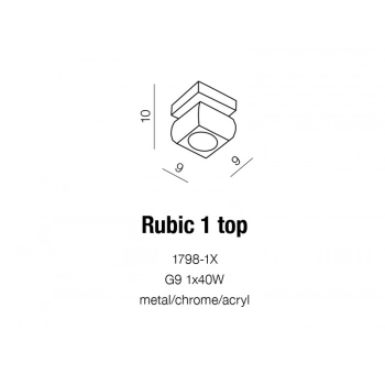 Rubic 1 top lampa nasufitowa 1xG9 40W 1798-1X + LED GRATIS