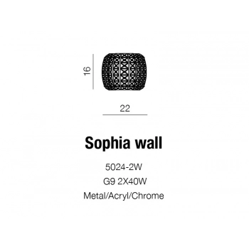 Sophia kinkiet 2xG9 40W 5024-2W + LED GRATIS
