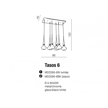TASOS 6 Black MD2095-6BL + LED GRATIS