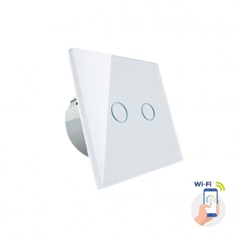 Włącznik światła dwustrefowy biały Wi-Fi SMART WOJ+05416 SpectrumLED