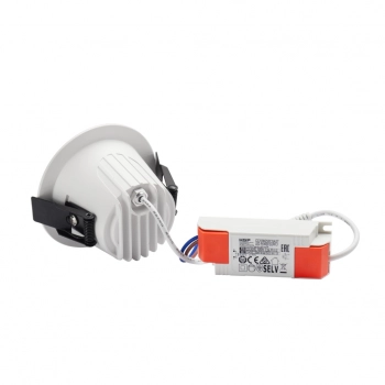 Orbito Downlight lampa wbudowywana 10W 1100lm światło ciepłe białe 40st IP44 Ra90 UGR<19 biała czarna
