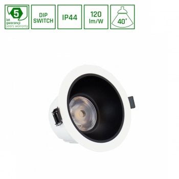 Orbito Downlight lampa wbudowywana 6-20W 2400lm światło neutralne białe IP44 Ra90 UGR<19 biała czarna SLI043019NW_PW Spe