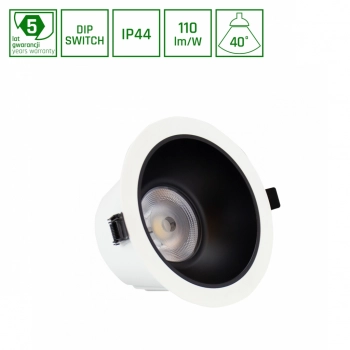 Orbito Downlight 14-27W 3000lm światło ciepłe białe IP44 Ra90 UGR<19 biała czarna SLI043020WW_PW SpectrumLED
