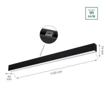 Allday Go 830 lampa wisząca 112cm LED 36W 4700lm 3000K czarna