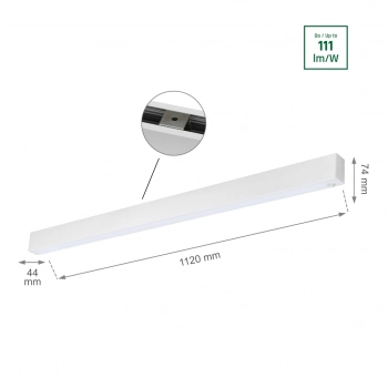 Allday Go 830 lampa wisząca LED 36W 4700lm 3000K biała z czujnikiem ruchu