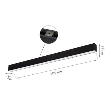 Allday Go 830 lampa wisząca LED 36W 4700lm 3000K czarna z czujnikiem ruchu