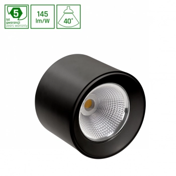Cel Zosma 3 Round 830 lampa sufitowa 10W 1450lm 3000K czarna WOJP08134 SpectrumLED