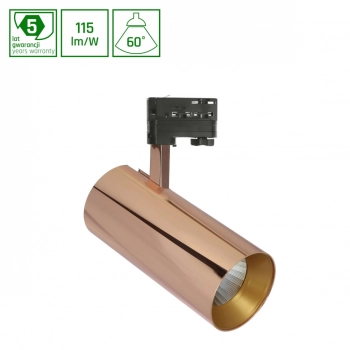 Mdr Branta Metalica 930 reflektor na szynoprzewód 3F 27W 3105lm 3000K złoty DIM 1-10V WOJP11357 SpectrumLED