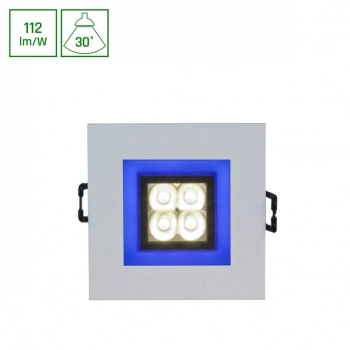 Fiale LED 4W 450lm 6000K square z ramką niebieską światło zimne białe SLI021017CW_BLUE SpectrumLED