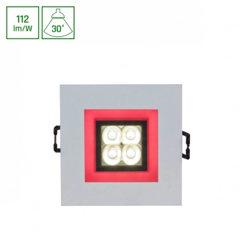 Fiale LED 4W 450lm 6000K square z ramką czerwoną światło zimne białe SLI021017CW_RED SpectrumLED
