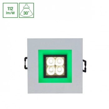 Fiale LED 4W 450lm 3000K square z ramką zieloną światło ciepłe białe SLI021017WW_GREEN SpectrumLED