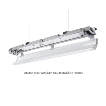 Limea Slim Hermetyk 2xG13 tuba LED 60cm IP65 szara