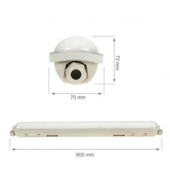 Limea Gigant Hermetyk 600mm 20W 3250lm światło neutralne białe IP65 IK10 szara