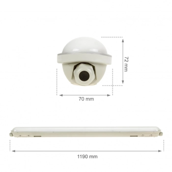 Limea Gigant Hermetyk 1200mm 38W 6600lm światło zimne białe IP65 IK10 szara