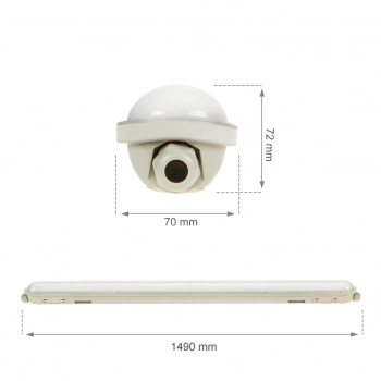 Limea Gigant Hermetyk 1500mm 52W 8900lm światło zimne białe IP65 IK10 szary