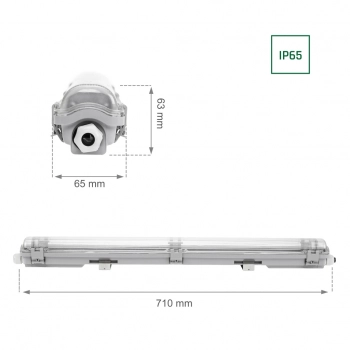 Limea Slim Hermetyk G13 tuba LWD 60cm IP65 szara