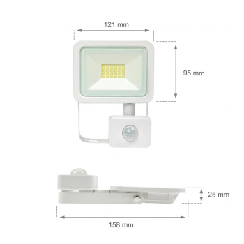 Noctis Lux 2 naświetlacz 20W 1790lm światło ciepłe białe IP44 biały czujnik ruchu PIR