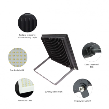 Noctis Lux 3 naświetlacz 100W 9400lm światło zimne białe IP65 czarny