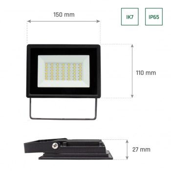 Noctis Lux 3 naświetlacz 30W 2700lm światło ciepłe białe IP65 czarny
