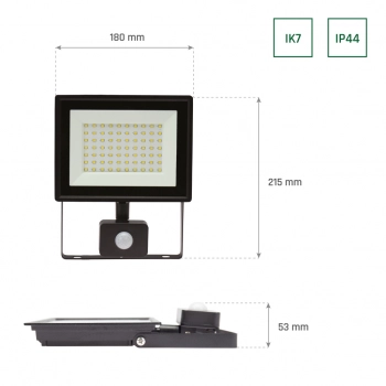 Noctis Lux 3 naświetlacz 50W 4300lm światło ciepłe białe IP44 czarny czujnik ruchu PIR