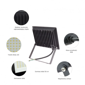 Noctis Lux 3 naświetlacz 50W 4300lm światło ciepłe białe IP65 czarny