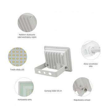 Noctis Lux 3 naświetlacz 10W 975lm światło neutralne białe IP65 biały