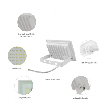 Noctis Lux 3 naświetlacz 20W 2000lm światło neutralne białe IP65 biały