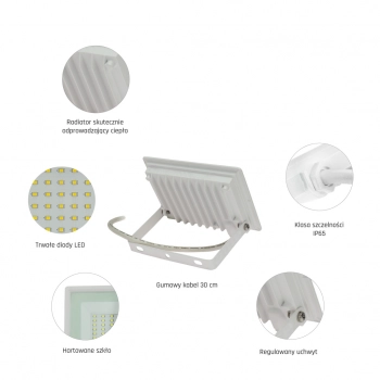 Noctis Lux 3 naświetlacz 30W 2800lm światło neutralne białe IP65 biały