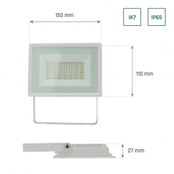 Noctis Lux 3 naświetlacz 30W 2800lm światło neutralne białe IP65 biały