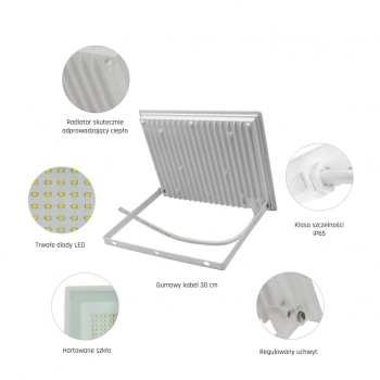Noctis Lux 3 naświetlacz 50W 4700lm światło zimne białe IP65 biały